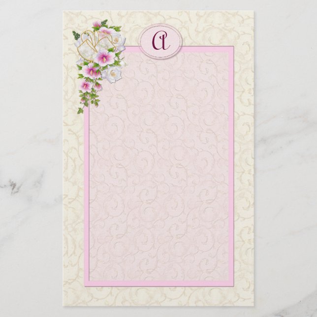 Papelaria Monograma Floral - Personalizar (Frente)
