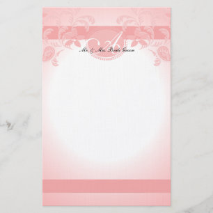 Papelaria Monograma Floral Rosa Paisley
