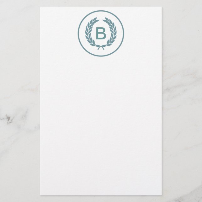 Papelaria Monograma Laurel Leaf Wreath (Frente)