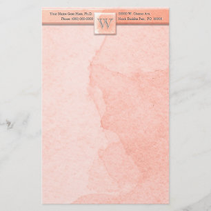 Papelaria Monograma Marble Enchido (Rosa)