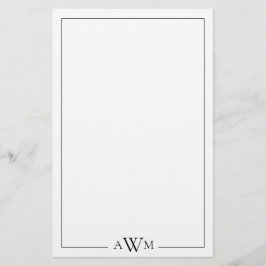 Papelaria Monograma Minimalista de Três Letras