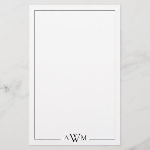Papelaria Monograma Minimalista de Três Letras