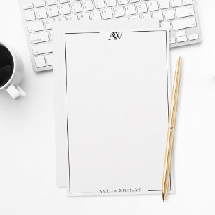 Papelaria Monograma Minimalista Moderno e Elegante