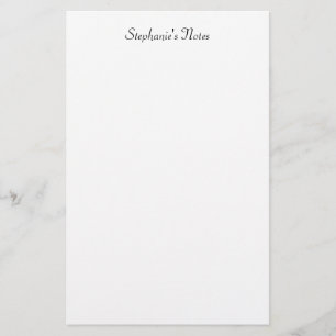 Papelaria Monograma Minimalista Nome Cor Personalizada Preto