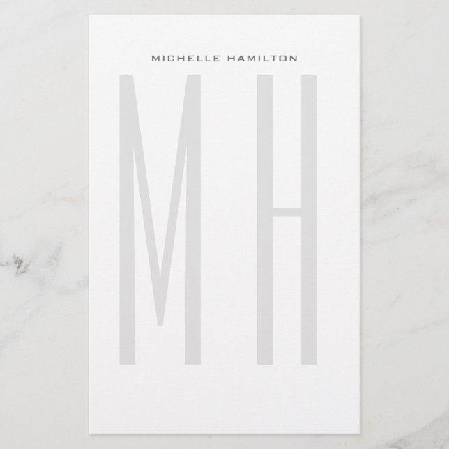 Papelaria Monograma Moderna Profissional Simples Minimalista (Frente)