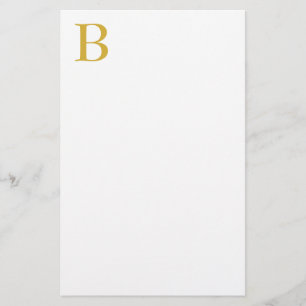 Papelaria Monograma Moderno com Nome Inicial em Dourado