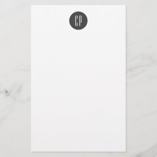 Papelaria Monograma Moderno Profissional Simples Inicial Pla