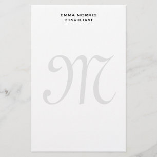 Papelaria Monograma Moderno Simples Minimalista Simples