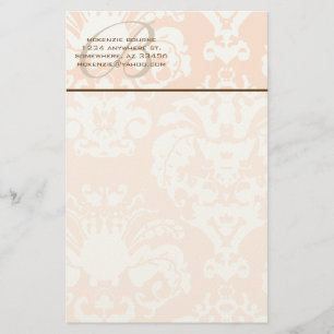 Papelaria Monograma — Papel de Carta Castanho e Coral