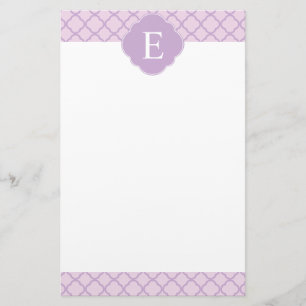 Papelaria Monograma Personalizado do Quatrefoil lavanda