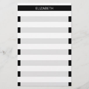 Papelaria Monograma Preto Horizontal com Nome da Faixa de Di