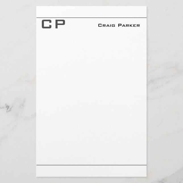 Papelaria Monograma Profissional Moderno Mínimo (Frente)