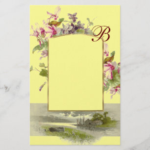 Papelaria MONOGRAMA ROMANTİCA / CYCLAMENTES, cor-de-rosa ver