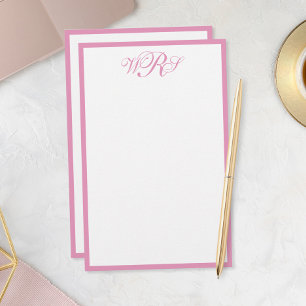 Papelaria Monograma Rosa Clássico