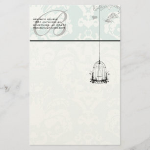 Papelaria Monograma Vintage Bird Cage Stationery