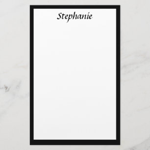 Papelaria Monogramas Nome Personalizado Cor Fronteiras Preta