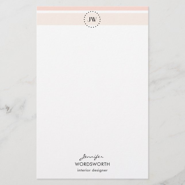 Papelaria Monogramas Pastel Stripes Professional Stationery (Frente)