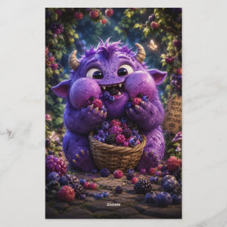 Papelaria Monstro Fofo Bandido de Frutas Arte de Floresta Fa