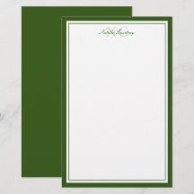 Moss Verde Dois Monograma Borda Grossa e Fina