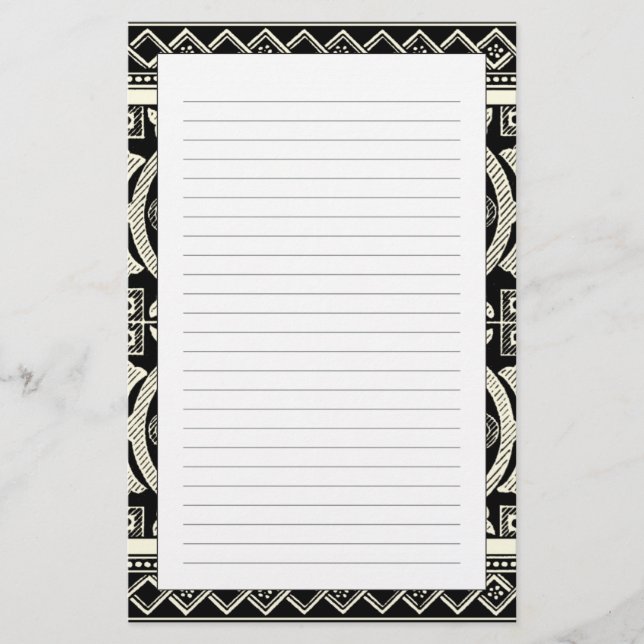 Papelaria Motif de Mandala Preto e Branco por Vision Studio (Frente)