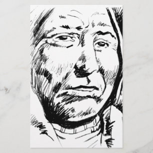 Papelaria Motivação do desenho de tinta principal indiano