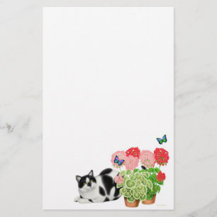 Papelaria Moxie Cat & Butterflies Stationery