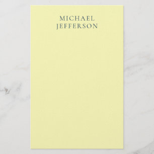 Papelaria Muito Pálido Amarelo Minimalista Simples Moderno N