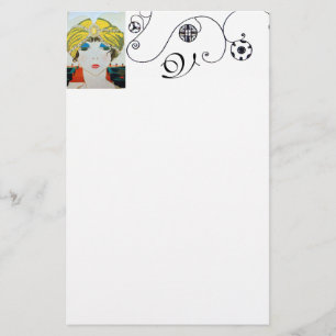 Papelaria MULHER COM TURBAN AMARELO ORIENTAL / Moda de Belez