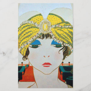 Papelaria MULHER COM TURBÃO AMARELO ORIENTAL / Fashion Bele