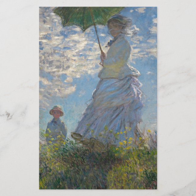 Papelaria Mulher de Claude Monet com um parasol 1875 (Frente)