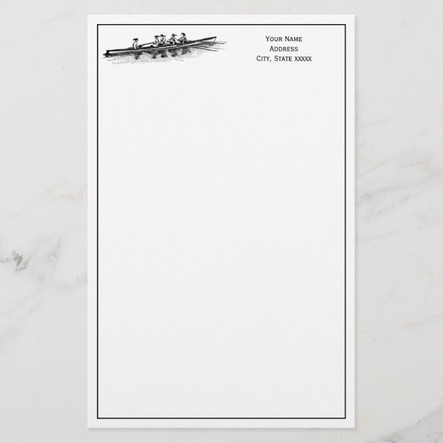 Papelaria Mulheres Remando Equipe de Tripulação Água Esporte (Frente)