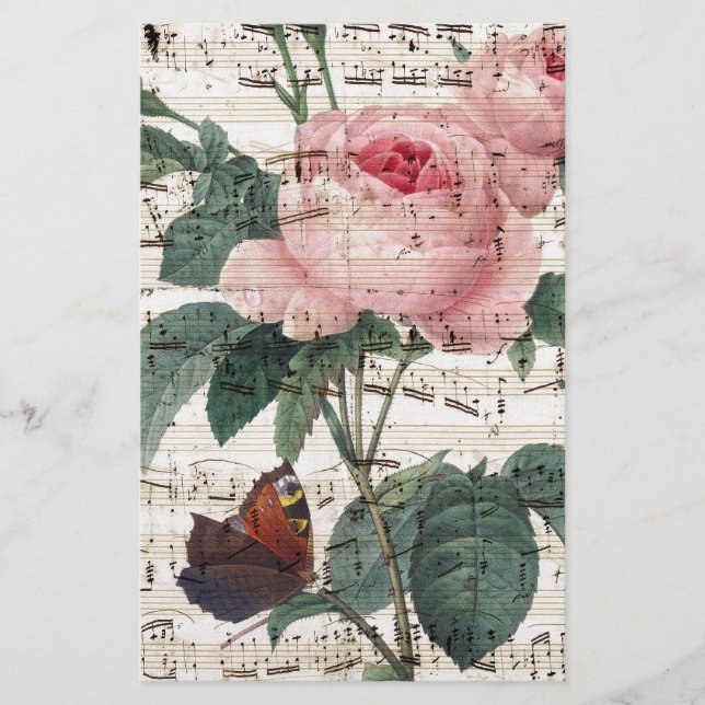 Papelaria Música cor-de-rosa (Frente)