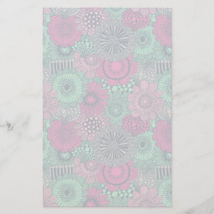 Papelaria Na moda brilhante padrão de flores deslumbrantes