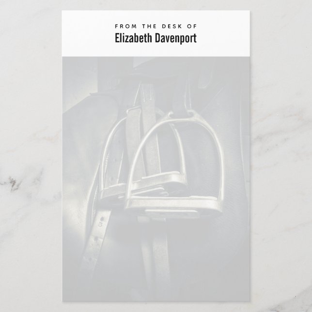 Papelaria Na moda Silver Stirrups em Inglês Riding Saddle (Frente)