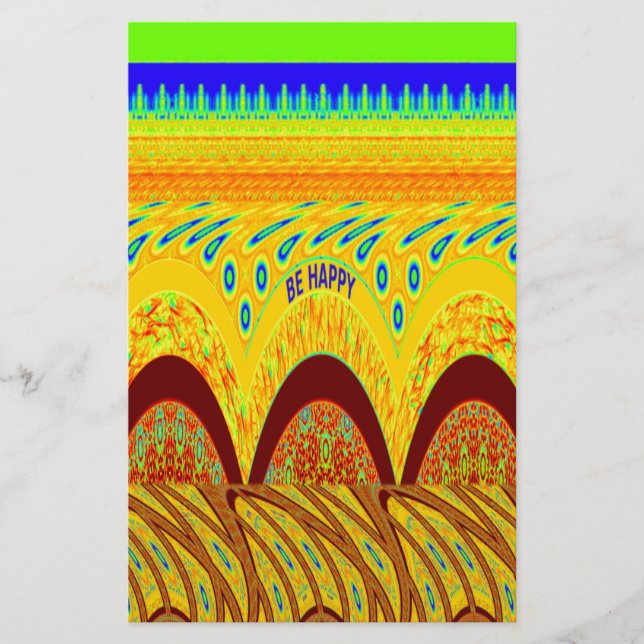 Papelaria Não se preocupe, seja Impressão de arte feliz (Frente)