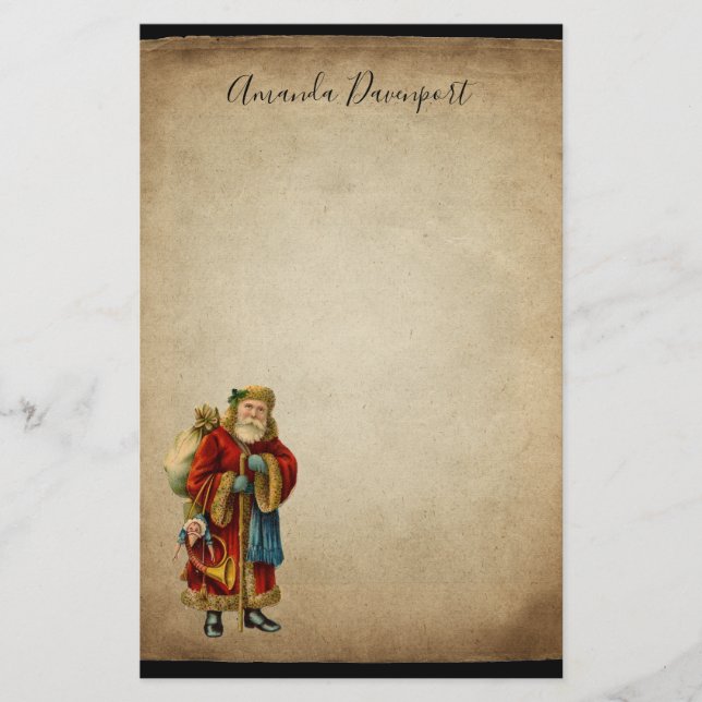 Papelaria Natais vintages Velho Pai Natal (Frente)