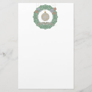 Papelaria natais vintages Wreath Stationery