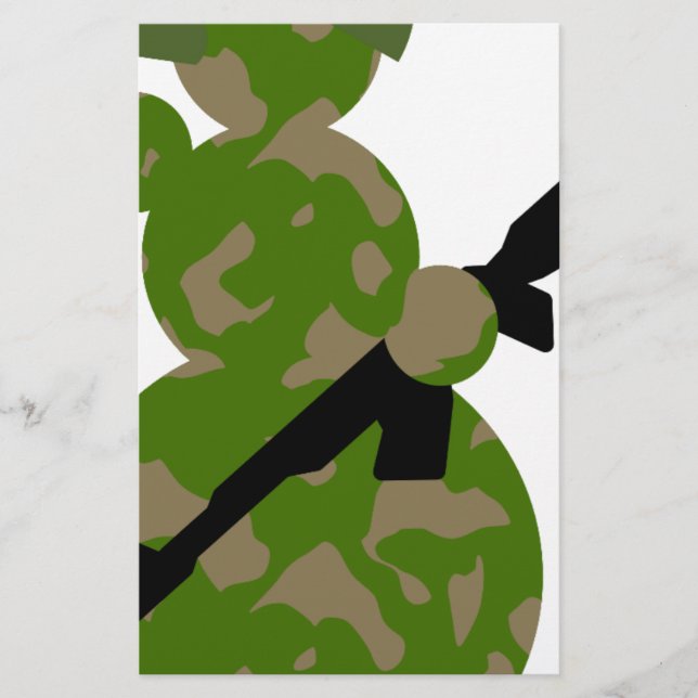 Papelaria natal do exército de neve (Frente)