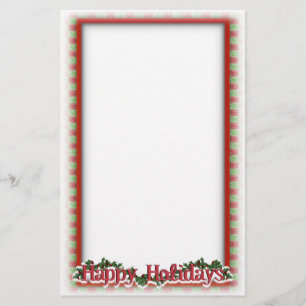 Papelaria Natal Holly Wreath Holiday Escrevendo