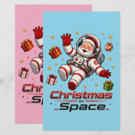 Papelaria Natal no Espaço Papai Noel Astronauta Fofo Feriado