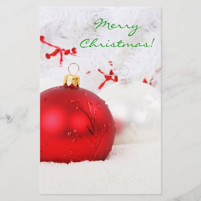 Papelaria Natal Vermelho e Branco Feliz Natal I (Frente)