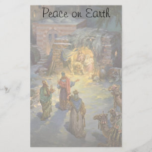 Papelaria Natividade do natal vintage com Magi de visita