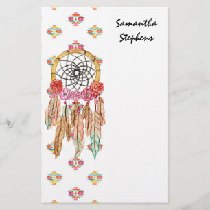 Papelaria Nativo americano asteca Dreamcatcher da aguarela