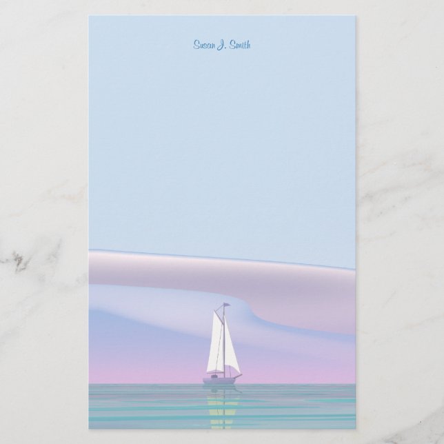 Papelaria Navio de vela em águas calmas (Frente)