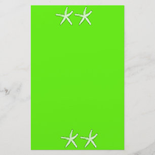 Papelaria Neon Green Background Starfish Seastars Beach 2020