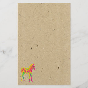 Papelaria Neon Zebra Baby Animal Psicodélico Retro