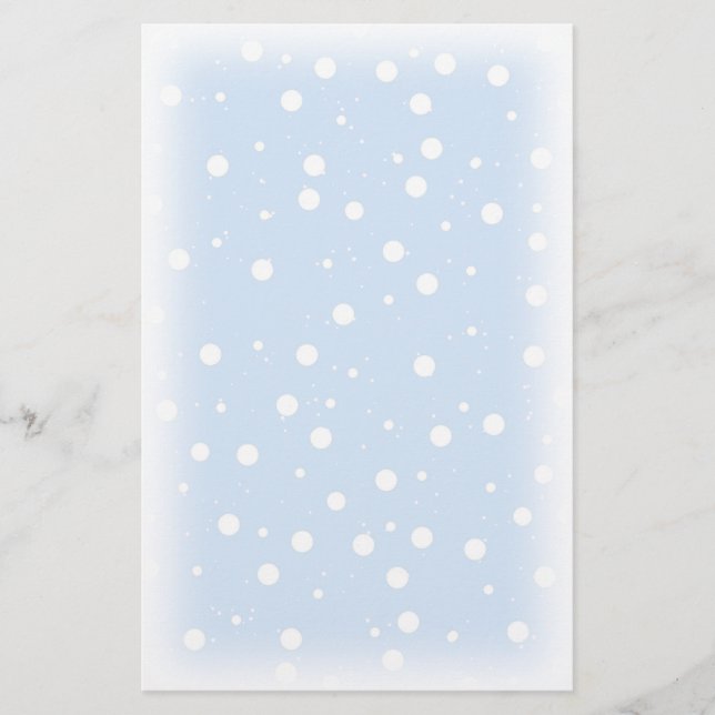Papelaria Neve de Natal Azul e Branca (Frente)