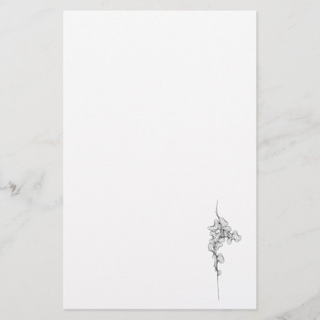 Papelaria No. 3 curva em um papel de carta (Frente)