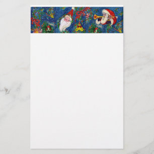 Papelaria NOITE de NATAL MUSICAL, PAPAI NOEL COM branco azul