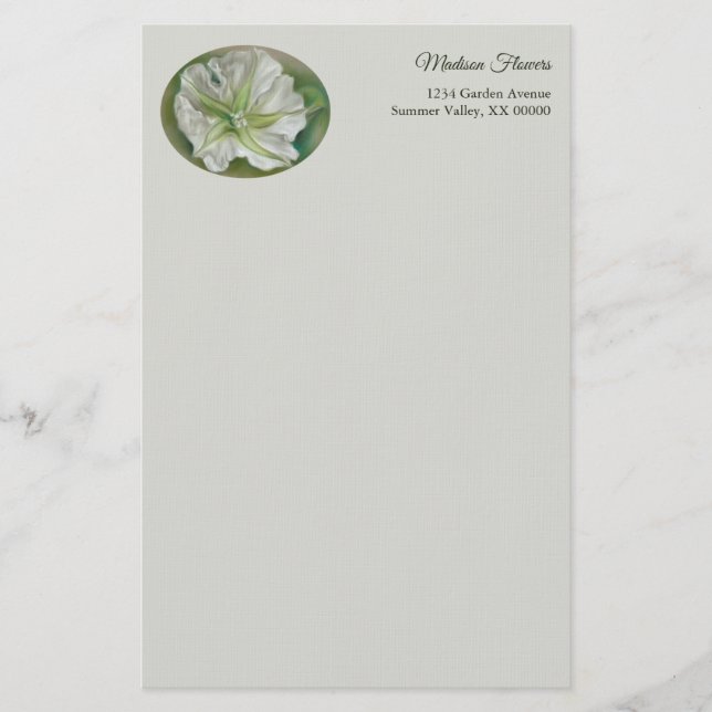 Papelaria Noite de Pastel de Moonflower Personalizada (Frente)